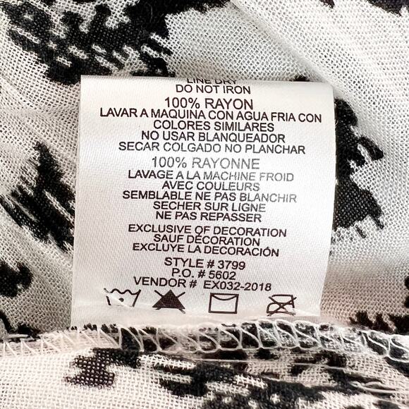 KIWI + PUNCH Southwestern Strappy Mini Dress White Black Open Tie Back Women's L - Picture 13 of 14